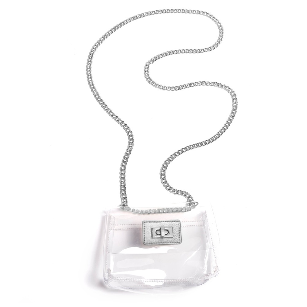 Stadium Crossbody Bag • Fashion Purse • Clear Silver • Girls Night Out • NWT